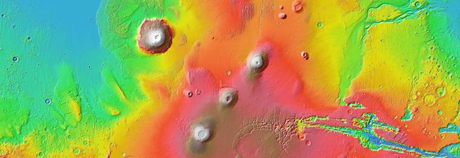Elevation of the surface of mars from Google Mars website